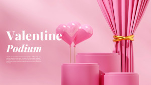 Banner bục 3d ngày valentine file PSD mẫu V60