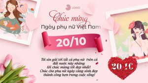 Thiệp chúc mừng ngày phụ nữ việt nam file PSD mẫu PN229