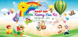 Backdrop ngày hội đến trường file Corel - mẫu số 538