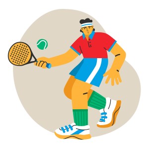 Hình ảnh chàng trai đánh tennis file vector mẫu HV16