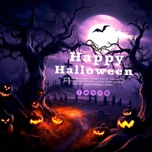 Poster lễ hội halloween kinh dị file PSD mẫu MB203