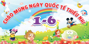 Banner vui chơi ngày quốc tế thiếu nhi file CDR mẫu TN37