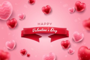 Banner valentine trái tim trên nền hồng file vector mẫu số 552