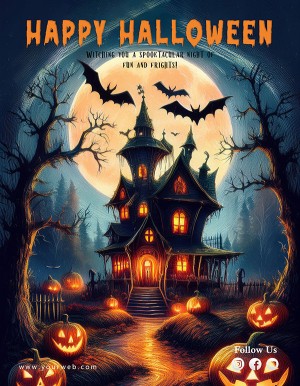 Poster lễ hội halloween file PSD mẫu MB418