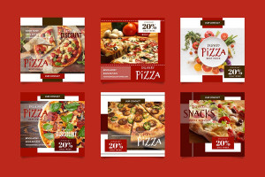 Poster quảng cáo bánh Pizza phô mai với nấm và cà chua K109 file AI và EPS