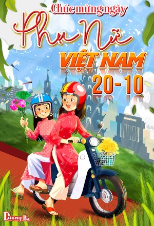 Poster mừng ngày Phụ nữ việt nam file CDR mẫu PN196