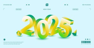 Bộ số năm mới 2025 file vector - mẫu số 645