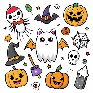 Hình minh họa nhân vật halloween dễ thương file EPS - mẫu số 701