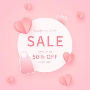 Banner sale ngày lễ valentine file vector mẫu BV373