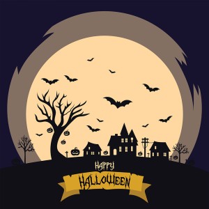 Banner thành phố ma quái halloween file EPS - mẫu 343