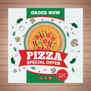 Poster quảng cáo bánh pizza file EPS và AI mẫu P186