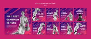 Bài đăng bóng rổ trên mạng xã hội file PSD mẫu BR481