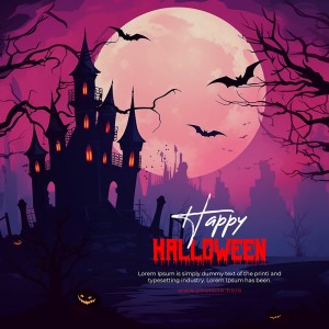 Poster lễ hội halloween kinh dị file PSD mẫu MB222