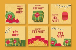 Banner bánh chưng ngày tết nguyên đán file vector - mẫu số 253