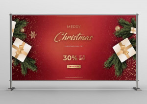 Backdrop giảm giá 30% lễ giáng sinh file PSD