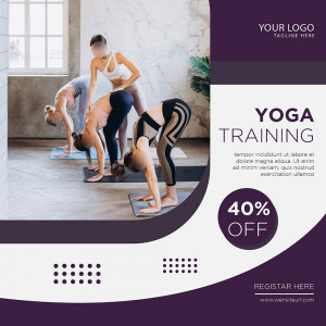 Banner quảng cáo phòng tập yoga file AI - mẫu số 476