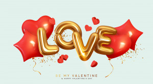 Banner valentine trang trí bóng bay file EPS