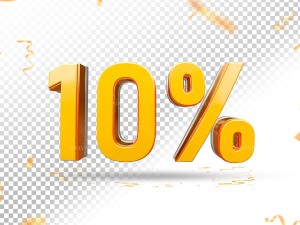 Hình ảnh số 10% màu vàng gold file PNG mẫu GP85