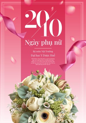 Poster hoa chúc mừng ngày phụ nữ việt nam file PSD mẫu CG276