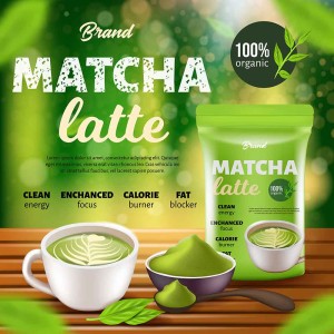 Banner quảng cáo nước uống matcha latte file vector mẫu số 766