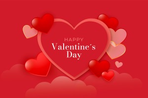 Banner trái tim đỏ chúc mừng ngày valentine file vector mẫu số 811