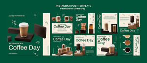 Mẫu bài đăng ảnh coffee trên instagram file PSD mẫu CF197