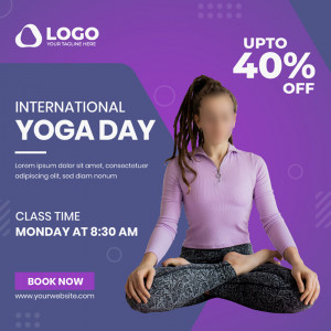 Banner quảng cáo lớp học yoga file AI - mẫu số 538