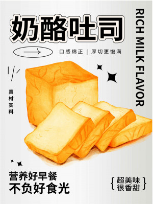 Poster bánh mì nướng phô mai file PSD - mẫu số 678