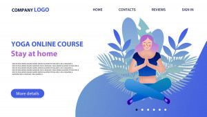 Banner lớp học trực tuyến yoga file PSD - mẫu số 7819