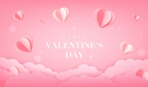 Banner valentine trái tim nền hồng file vector mẫu số 677