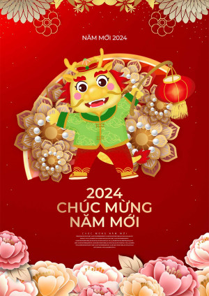 Poster chúc mừng năm mới mẫu 33 PSD