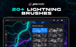 Bộ brush hiệu ứng tia sét phát sáng cho Photoshop