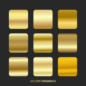 Bộ màu gradient vàng gold sang trọng cho phần mềm illustrator	file EPS và AI mẫu 8