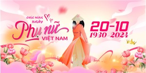 Banner chúc mừng ngày phụ nữ việt nam file EPS và AI mẫu PN241