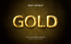 Hiệu ứng text gold file PSD mẫu HU71