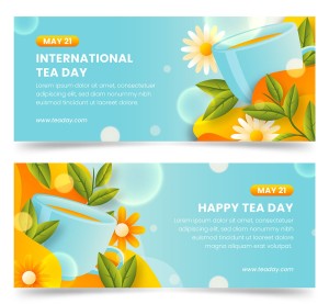 Banner quảng cáo trà xanh file vector mẫu DE107