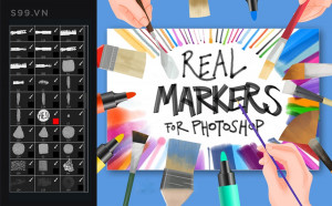 Bộ Brush hiệu ứng bút đánh dấu cho photoshop