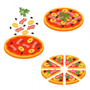 Hình minh họa bánh Pizza P65 file EPS