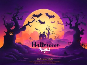 Background khu rừng ma quái halloween file PSD - mẫu số 318