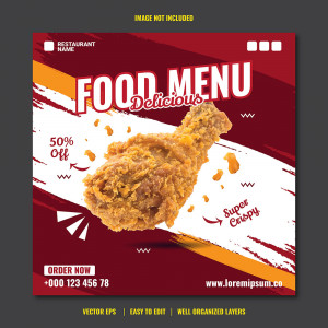 Poster quảng cáo gà rán KFC file EPS và AI mẫu GR24