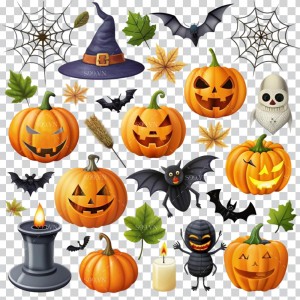 Hình ảnh bí ngô ma quái halloween file PNG - mẫu số 321