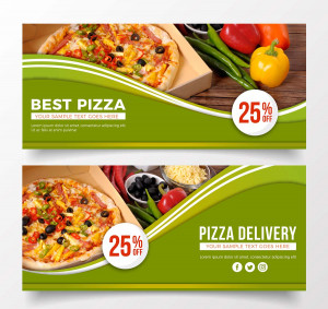 Banner quảng cáo bánh Pizza mẫu L07 file AI và EPS