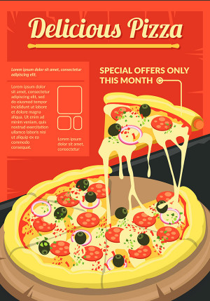 Poster quảng cáo bánh pizza file EPS - mẫu số 408