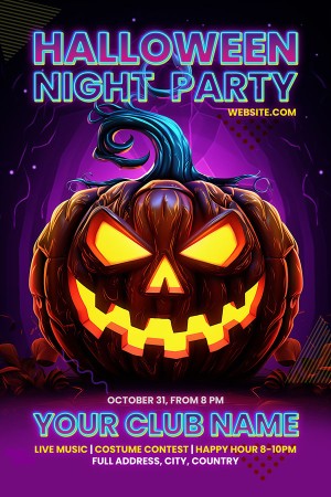 Poster lễ hội halloween file PSD mẫu MB169