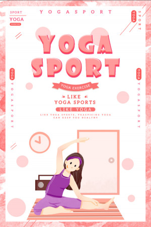 Poster bài tập yoga tại nhà file PSD - mẫu số 712