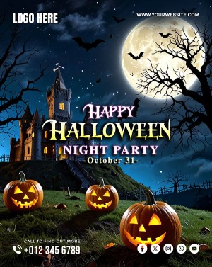 Poster lễ hội halloween file PSD mẫu MB233