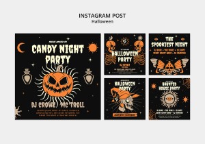 Poster lễ hội halloween file PSD mẫu MB429