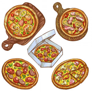 Hình minh họa bánh pizza file EPS - mẫu số 459