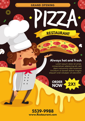 Poster quảng cáo bánh pizza L31 file AI và EPS