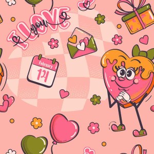 Banner ngày valentine trái tim hoạt hình cute file vector mẫu số 969